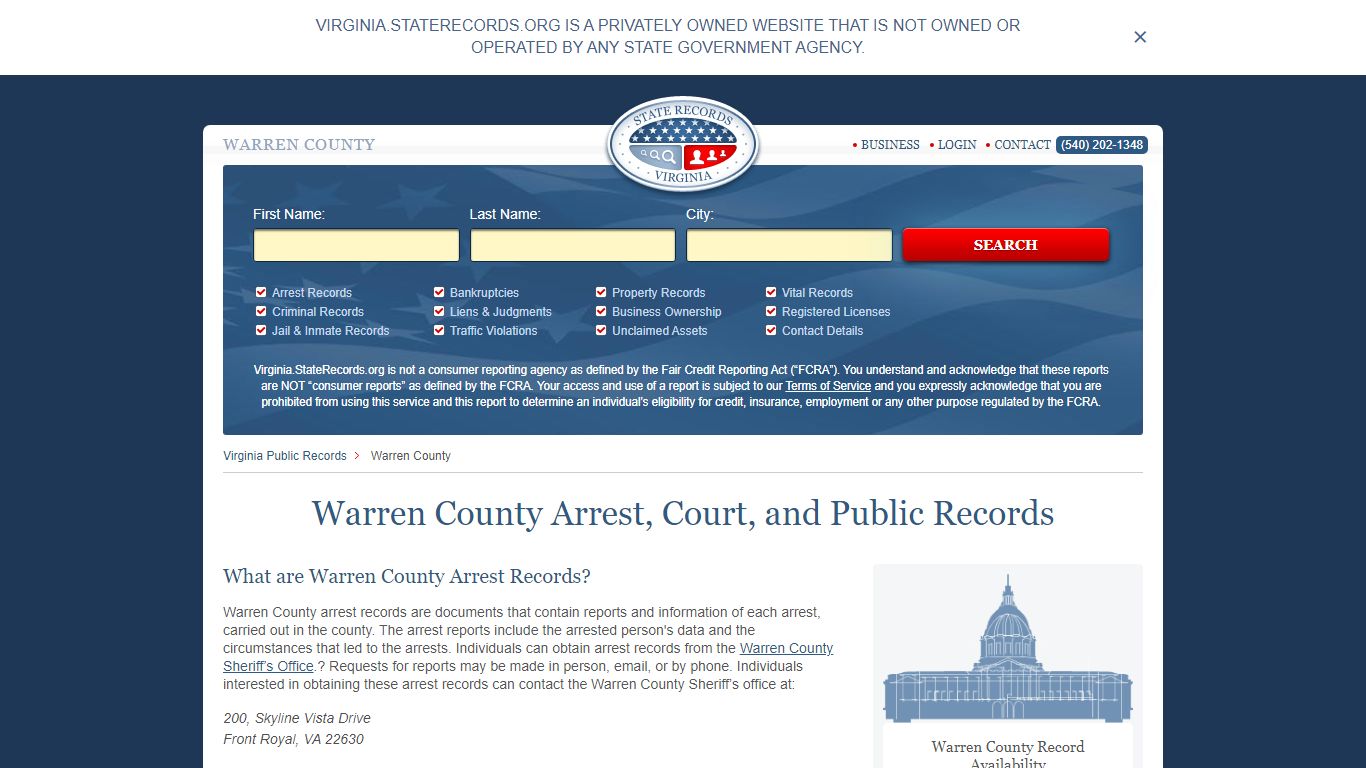 Warren County Arrest, Court, and Public Records