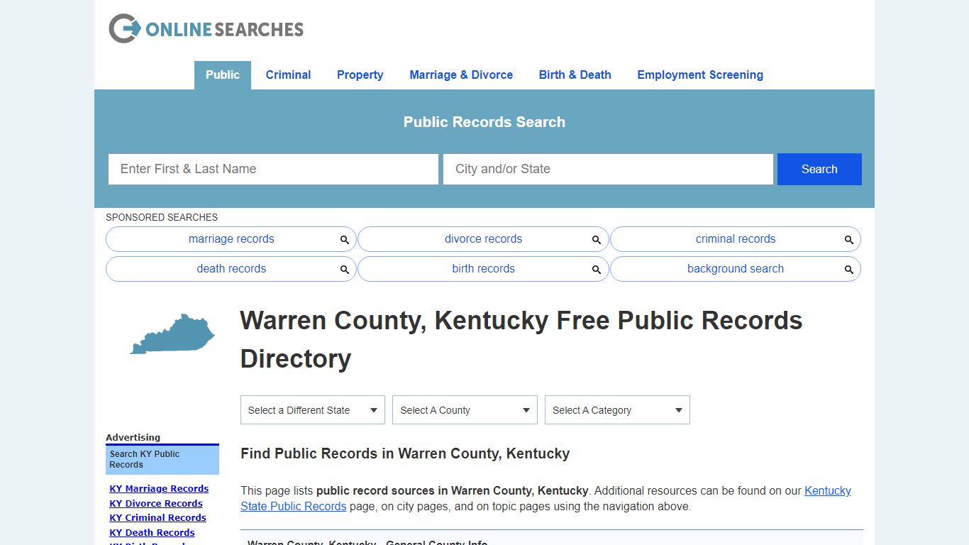 Warren County, Kentucky Public Records Directory